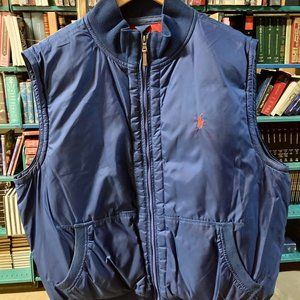 Ralph Lauren Down Vest, Blue/Red - Mens XL